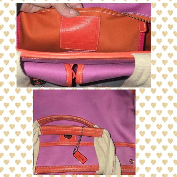 ❤️Coach Purse Orange & Purple - Picture 8 of 15
